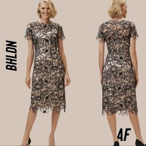 BHLDN BY JS COLLECTIONS SOUTACHE LACE MIDI DRESS NWT NEW SIZE 8